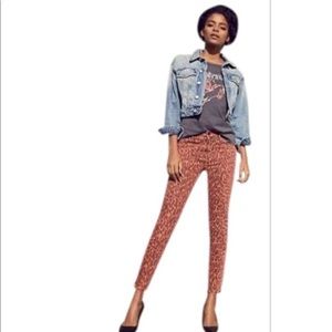 Mother High Rise Leopard Print Ankle Jean